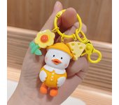 New Exquisite Resin Cute Duck Keychain Cute Girl Key Chain Bag Automobile Hanging Ornament
