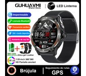 relojes inteligentes For Android iOS Rugged Militarysmartwatch Men HD AMOLED Bluetooth Call GPS Track 500 mAh 3ATM Waterproof