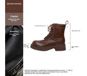 Botas cortas británicas retro con cordones que aumentan la altura interior pequeña de piel de vaca botas de caballero para mujer