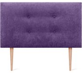 Cabecero de Polipiel o Tela Pro con 2 hileras de Botones y Patas Cabezal tapizado Cama Lujo (150x105cm con Patas (Camas 150/160), Tela Beige)