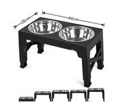 Dog Double Bowls Adjustable Elevated Feeder Pet Feeding Raise Cat Food Water Bowls with Stand Stainless Steel Lift Tabel for Dog