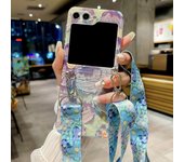 Flores de pintura al óleo Moda Carcasa del teléfono móvil Galaxy Z Flip 5, Z Flip 4, Flip 3, Funda protectora
