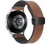 Silicone+Leather Strap For Samsung Galaxy Watch 6 5 Pro 40mm 44mm Band Watch6 4 Classic 47 43mm 46mm Replacement Correa Bracelet