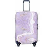 Lavender Glitter Foil Stripes Luggage Cover Washable Elasticated Luggage Covers for Suitcase tsa Approved Stylish Dust and Scratch Resistant Luggage Case Protector for Kids and Adults