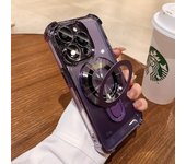 Funda de lujo con soporte magnético para iPhone A prueba de golpes, compatible con Magsafe