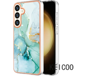 Para Samsung Galaxy S24 Ultra Plus A73 A33 A53 5G Cubierta Trasera Antisísmica Con Arena Movediza De Mármol Chapada