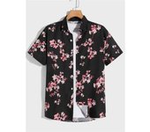 Camiseta de Verano de Playa Hawaiiana Estampado de Denim 3D para Hombres Manga Corta Transpirable