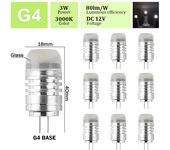 10pcs G4 LED Bulb 2W 3W AC DC12V 24V 2835 SMD Dimmable Warm Cold White 360 Degree Angle Chandelier Light Replace Halogen Lamp