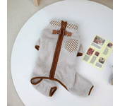 Dog Winter Coat Soft Fleece Pajamas Pet Warm Jacket Vest with Leash D Ring Cozy Onesie Jumpsuit Apparel Outfit Clothes for Dogs