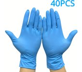 10/30/40/60PCS Disposable Blue Nitrile Household Cleaning Gloves Food Grade Waterproof Dishwashing Glove