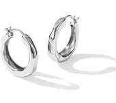 s925Sterling Silver Vintage Rippling Ring Earrings Women's Light Luxury Minority Exaggerated Design High-Grade All-Match Earrings