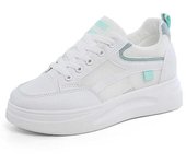 Zapatos blancos que aumentan la altura de las mujeres zapatos deportivos casuales de primavera y verano novedad
