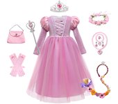 Princess Girls Christmas Halloween Rapunzel Cosplay Costumes Kids Autumn Long Sleeve Dresses Tangled Fancy Costume Children Disg
