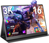 UPERFECT OLED 3K 16" Portable Monitor w/ 500Nits Brighness 120Hz 100%DCI-P3 HDR USB C HDMI For Laptop Computer PC Gaming Display