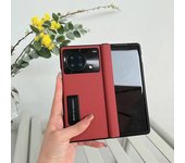 Genuine Leather For VIVO X Fold 3 Pro Fold2 Fold+ Case Magnetic Stand Frame Hard Glass Screen Cover