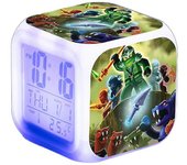 Ninjago Led Digital Alarm Clock 7 Colorful Light With Temperature Date For Kids