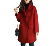 Abrigo de lana de otoño e invierno para mujer