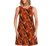 Custom A-Ayliva Cool Singer Women's Sleeveless Pop Music Sundress Casual Pockets For Travel Beach Dress