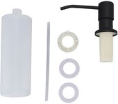 Dispensador de jabón para fregadero de cocina, dispositivo multifuncional de acero inoxidable con rotación de 300 °, color negro, 360 ml
