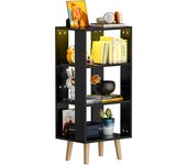 Rcynview LED bedside table with plug and USB, white bedside table, 3 tier sofa side table with open shelf, dimmable LED 16 colours, perfect bedside table for the bedroom,40x30x87,5cm