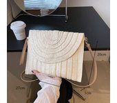 Round Straw Beach Bag Vintage Handmade Woven Shoulder Bag Raffia Circle Rattan Bags Bohemian Summer Vacation Casual Bags