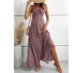Women's baless denim summer printed long skirt