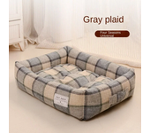 Square Lattice Dog Bed Detachable Washable Pet Bed Cat Nest Double-sided Usable Cotton Pad Sleeping Bag for Big Small Cat