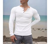 German double-sided velvet men's long sleeved T-shirt, running sports, spring and autumn
