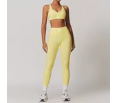 ALO  yoga set con cojín sujetador chaleco ajuste desnudo sensación de elevación de cadera media running pantalones de fitness