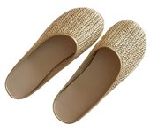 Sandalias tejidas retro, zapatillas transpirables para la cabeza del bolso, zapatos de playa para mujer
