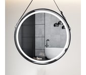 UNHO Espejo Baño Luz Led Redondo de Pared Antivaho Decorativo para Lavavo Tocador, 60x60cm