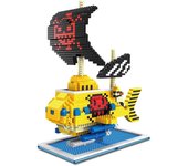 Pirate Boat Models OP Anime DIY 3D Micro Building Blocks Set, Mini Bricks Playset Toys for Teens Fans Birthday Gifts Souvenir