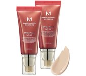 MISSHA M Perfect Cover BB Cream No.23 (2 Pack) Natural Beige Light Neutral Skin Tone 42 PA +++ 1.69 Fl Oz - Tinted Moisturizer