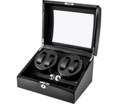 Caja de 4 + 6 bobinadoras automáticas para relojes con 4 modos de rotación, color negro, caja de reloj silenciosa