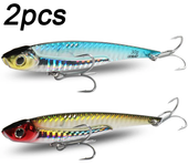 2pcs VIB Lures Kit 20g 25g 30g Metal Jig Spinner Sinking Blade Vibetion Super Hook Pesca Fishing Tackle Box Spoon Baits Set