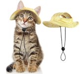 Cat Hats, Cat Cowboy Hats with Ear Holes Tiny Pets Birthday Party Costume