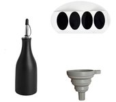Reduce Oxidation Ceramic Olive Oil Dispenser Bottle Empty Modern Design Opaque Oil Cruet with Label Stickers Funnel