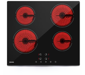 Placa Vitroceramica 4 Fuegos 9 niveles de Potencia,Control Táctil,Temporizador 99min, Dispositivo de Bloqueo de Seguridad,Indica