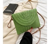 Straw Woven Shoulder Crossbody Bag Beach Clutch Handbag Casual Summer Handmade Envelope Bags for Women Totes Purse