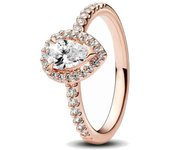 2024 New Gold Plated 925 Silver Ring Zircon Sparkling Double Band Heart Finger Ring Women Pandor Ring Fine Jewelry