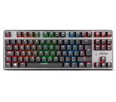 Teclado Gaming Mecanico, sin Teclado numerico, iluminacion LED RGB, silencioso, Layout Español