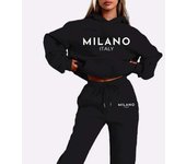O letter Printed Women Hoodie set Street Hip Hop Casual Female 2pcs Clothing Plush sweatshirt Perfect for Outdoor