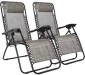 【PACK 2 SILLAS】 Silla plegable gravedad cero tumbona ajustable sillón reclinable con reposacabeza gravedad, medida 165x65x110 peso 6kilos cero para playa, jardín, terraza, patio