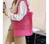 Bohemian women's vintage beach large capacity PA woven bag, hollow, handmade, rattan, VIE 088