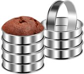 8 Pcs 4.1 Inch Muffin Tart Rings Double Tart Ring Stainless Steel Round Ring Mold for Home Cooking Baking Tools