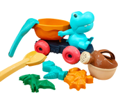 7PCS Children's Beach Toy Car Set Shovel Sand Digging Set Outdoor Beach Play Sand Beach Dinosaur Dump Truck Set