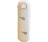 Bounce Lid Black Pink Thermos Bottle 500ml Foldable Ring Handle Thermal Water Bottle Korean Stainless Steel Thermos Cup Student