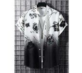 Camiseta de Verano de Playa Hawaiiana Estampado de Denim 3D para Hombres Manga Corta Transpirable
