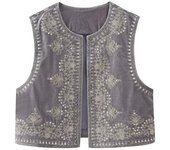 OUWU- Chaleco Bordado De Terciopelo Vintage Para Mujer, Chaqueta Sin Mangas Con Cuello De Pico, Chalecos Elegantes, Chalecos De Moda Para Mujer, Abrigo 2025