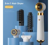 Secador de pelo multifunción 5 en 1, peine de aire caliente, rizador automático, peine de pelo liso, herramienta de estilo de salón, secado rápido